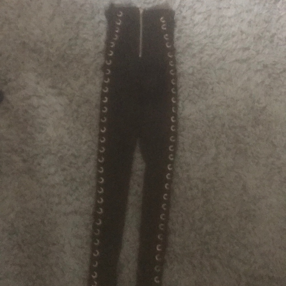 Black high wasted golden buttoned up sides